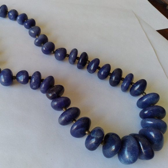"Lapis Lazuli" Sodalite Graduated Bead Necklace 22"L - Picture 1 of 7